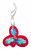 transparentny czerwony, srebrny transparentny czerwony, srebrny
